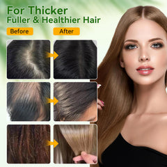 Veakoo Batana Oil hair growth image suggests thicker, shinier hair possibilities.