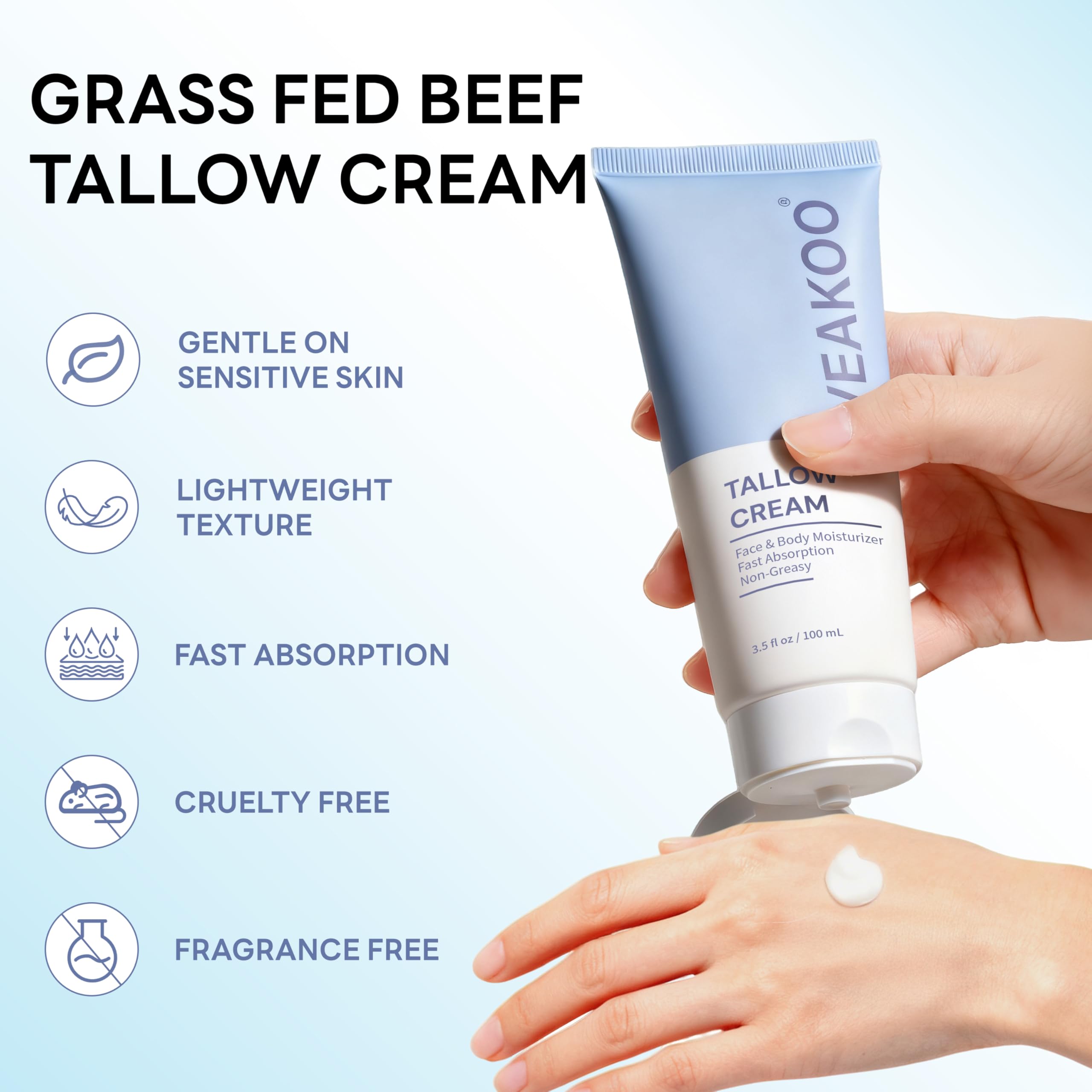 Veakoo honey-infused tallow jar demonstrating nourishing care.