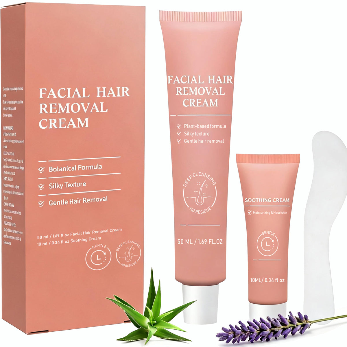 Veakson facial hair removal cream bottle 2oz for smooth upper lip and chin