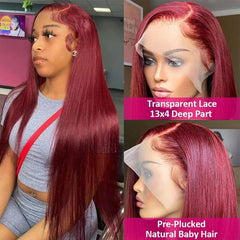 Veally burgundy 13x4 HD lace front wig cap application for easy wear.