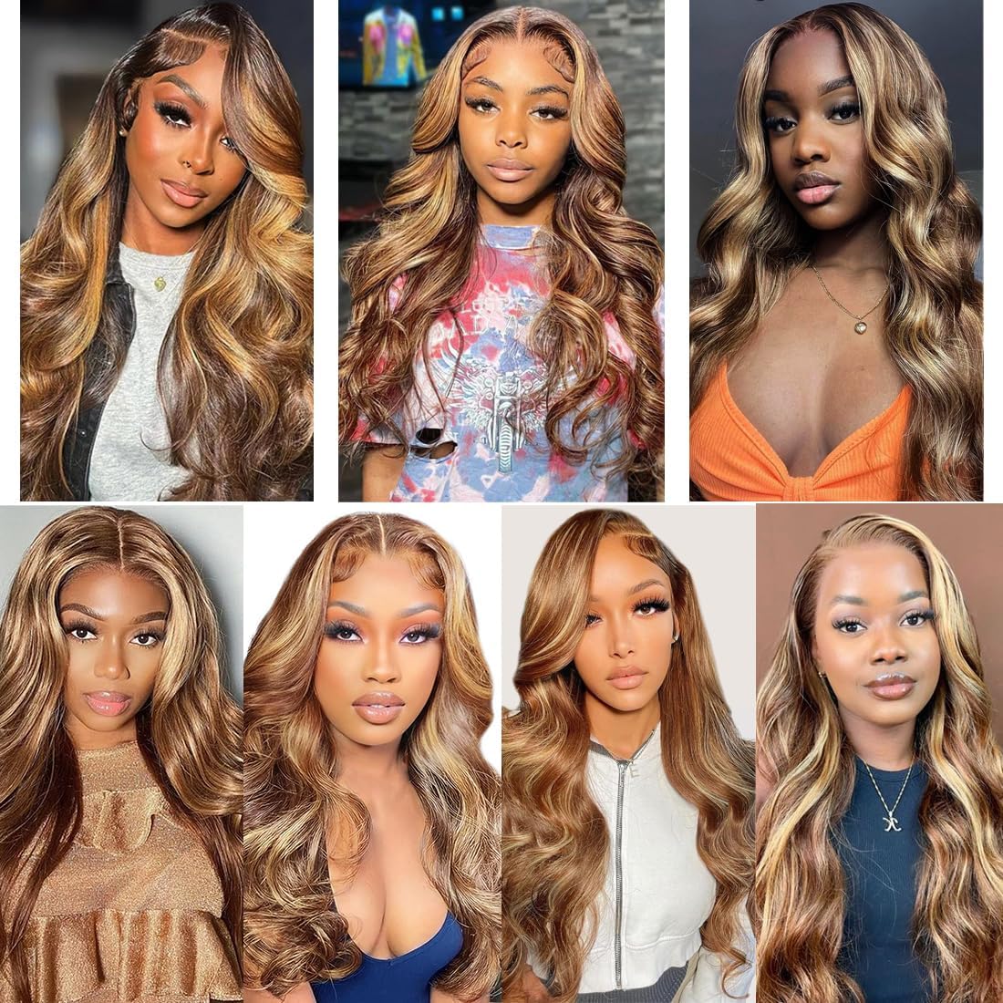 Veally honey blonde highlights offer versatile styling options
