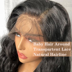 Veally lace front wig with long wavy texture highlighting natural movement