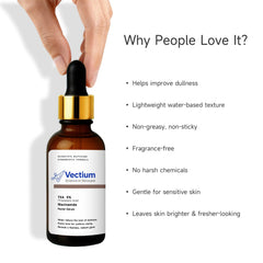 Vectium serum applied on the face with fast absorption and comfort.