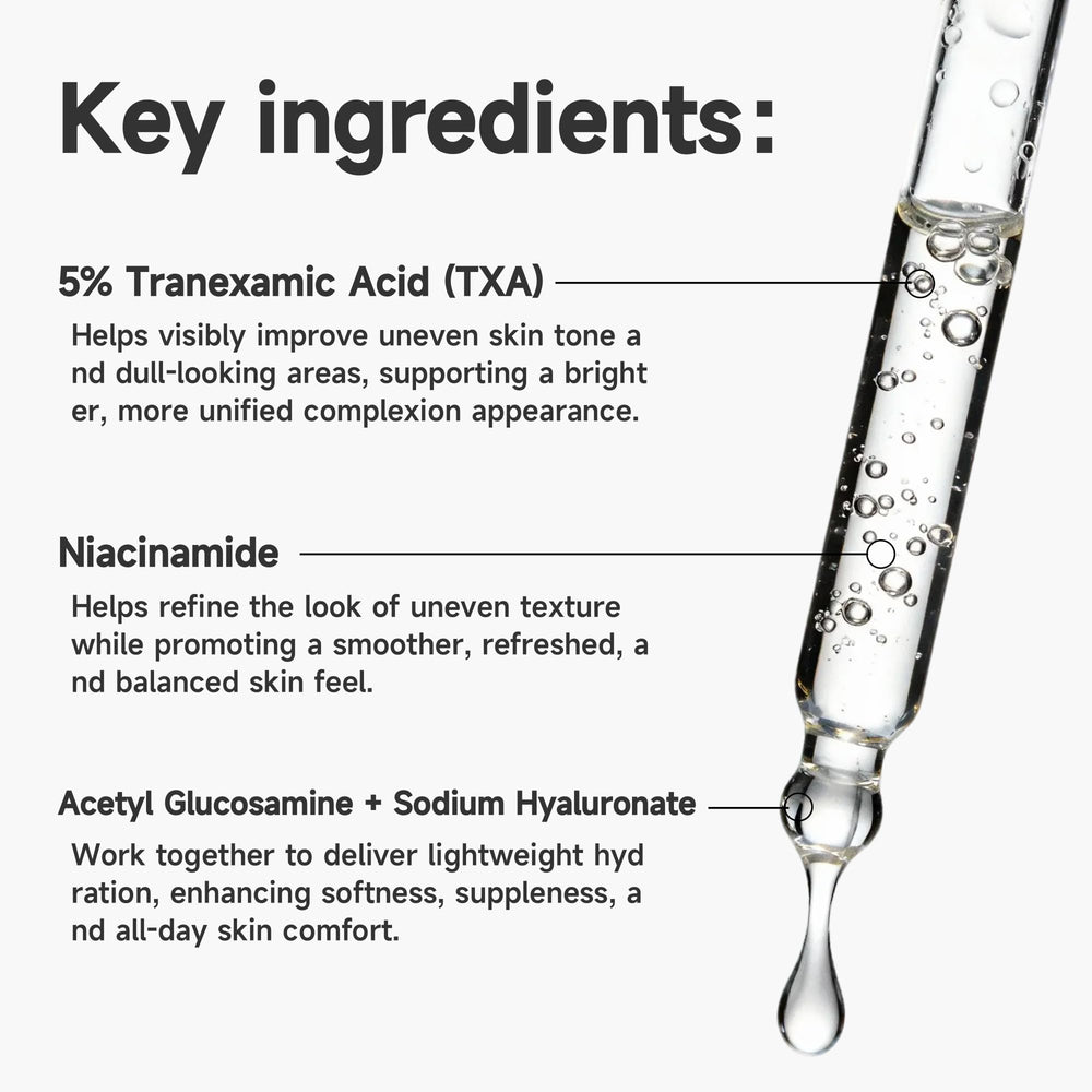 Vectium tranexamic serum pump demonstrates easy, mess-free daily application.