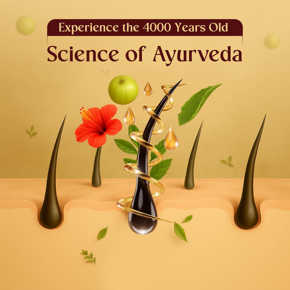 VEDA Active Herbs Hair Oil massaged into scalp for pre-wash nourishment.