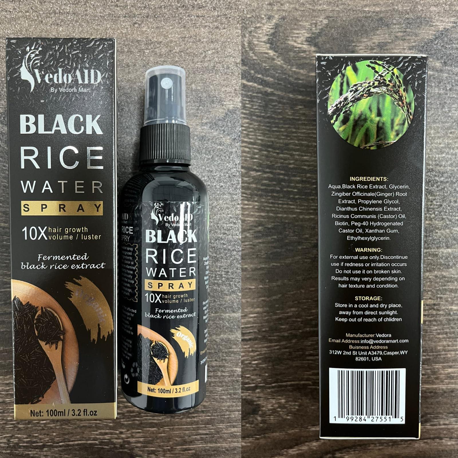 VedoAID castor oil and ginger root ingredients close-up for natural scalp care.