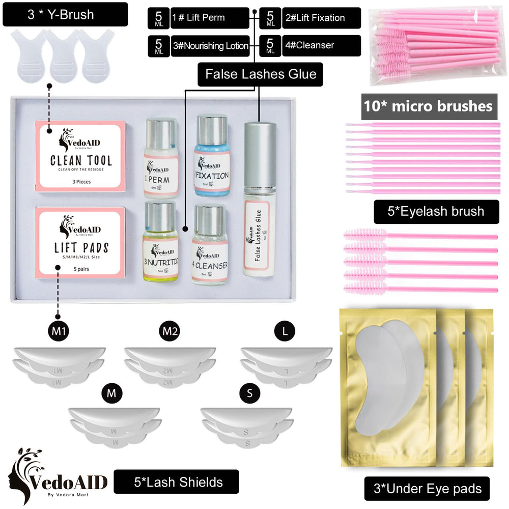 VedoAID lifting pads and shields enable precise at-home lash lifting.