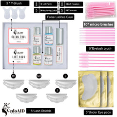 VedoAID lifting pads and shields enable precise at-home lash lifting.