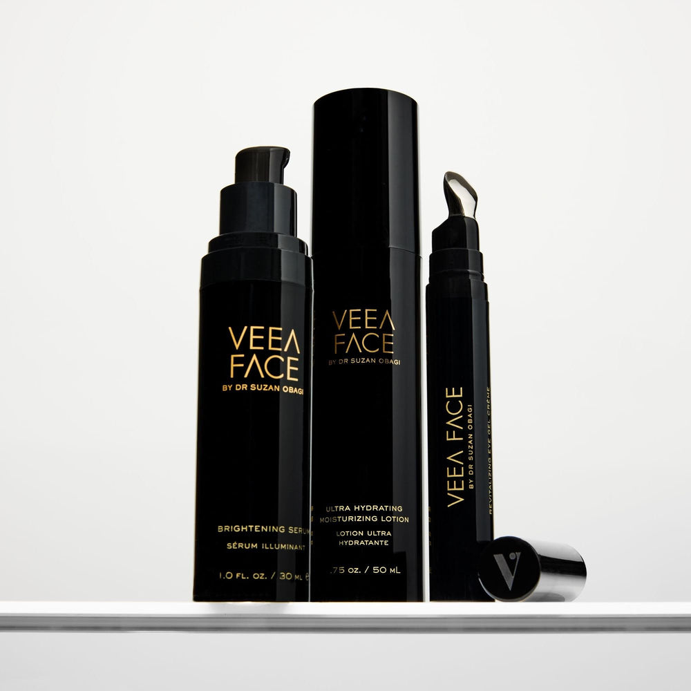 Veea Face packaging box conveying premium skincare with science.