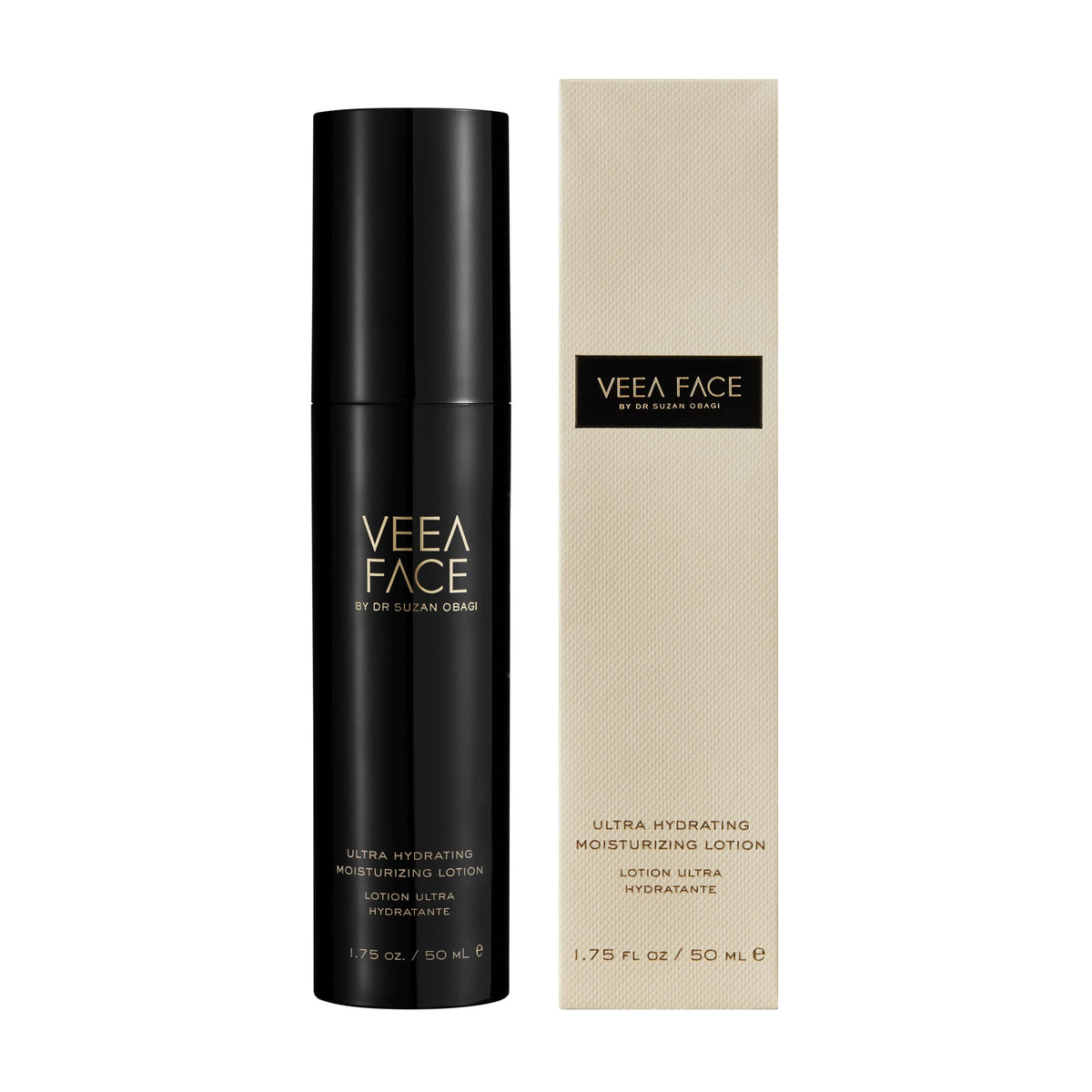 Veea Face Ultra Hydrating Lotion bottle showing rich yet light texture for daily moisture