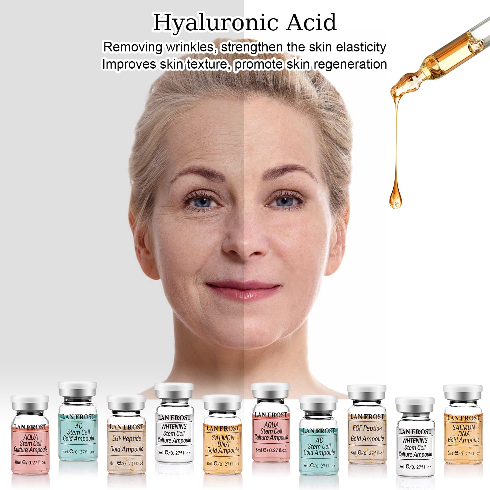 AC Stem Cell Gold ampoule targets uneven tone and pores.