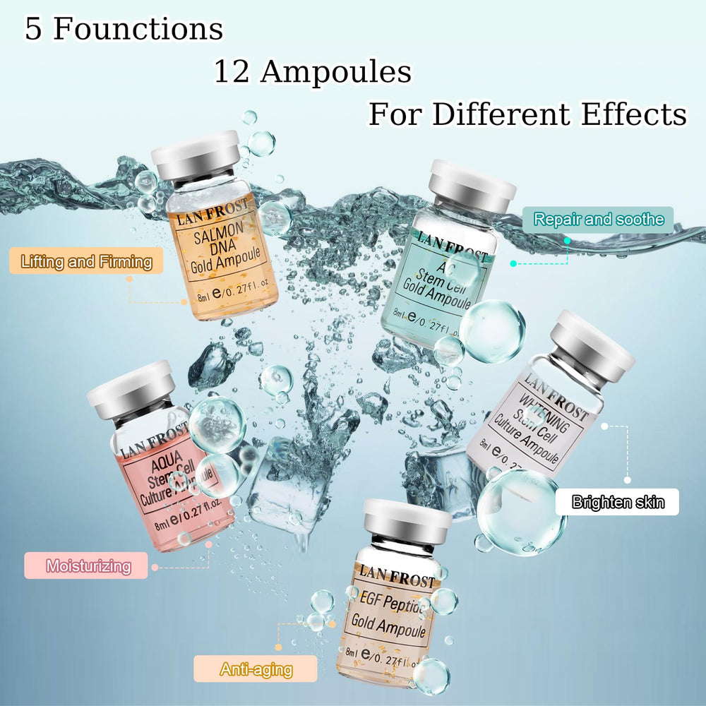 Salmon DNA Gold ampoule vial concentrates revitalizing components for glowing skin.