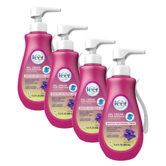 Veet Gel Remover Cream in a sensitive pump bottle for quick five-minute use.