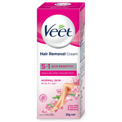 Veet hair removal cream packaging for at home use with normal skin formula