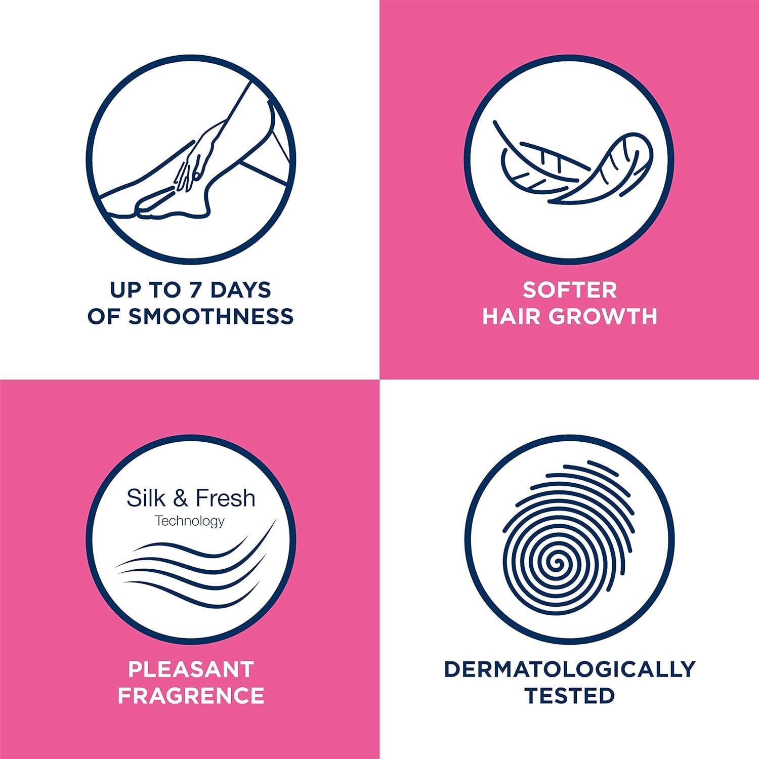 Veet hair remover cream on leg, glide for smooth results.