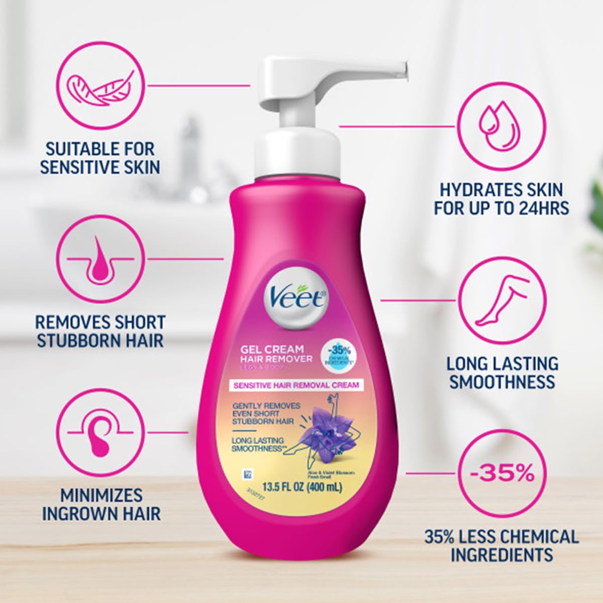 No nicks or bumps with Veet sensitive formula.