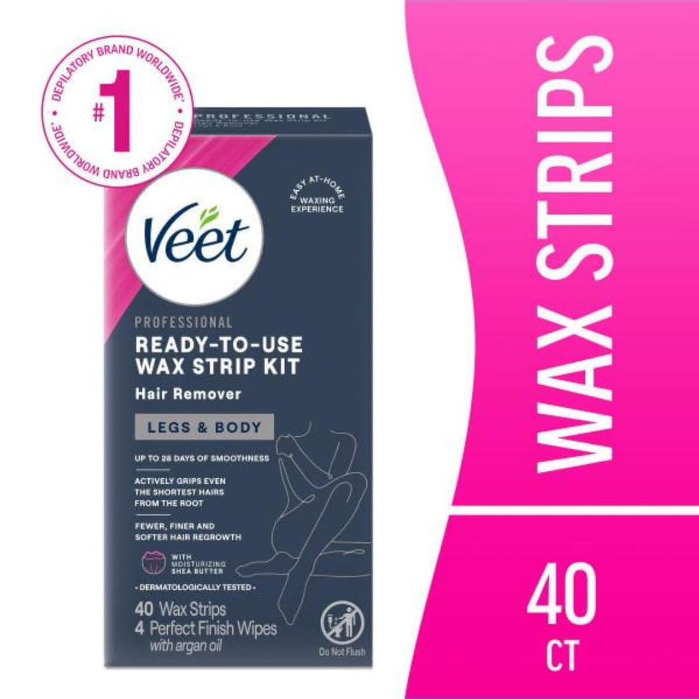 Pack of two forty-count Veet wax strips.