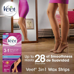 Veet hair removal strips remove hair close to the root.