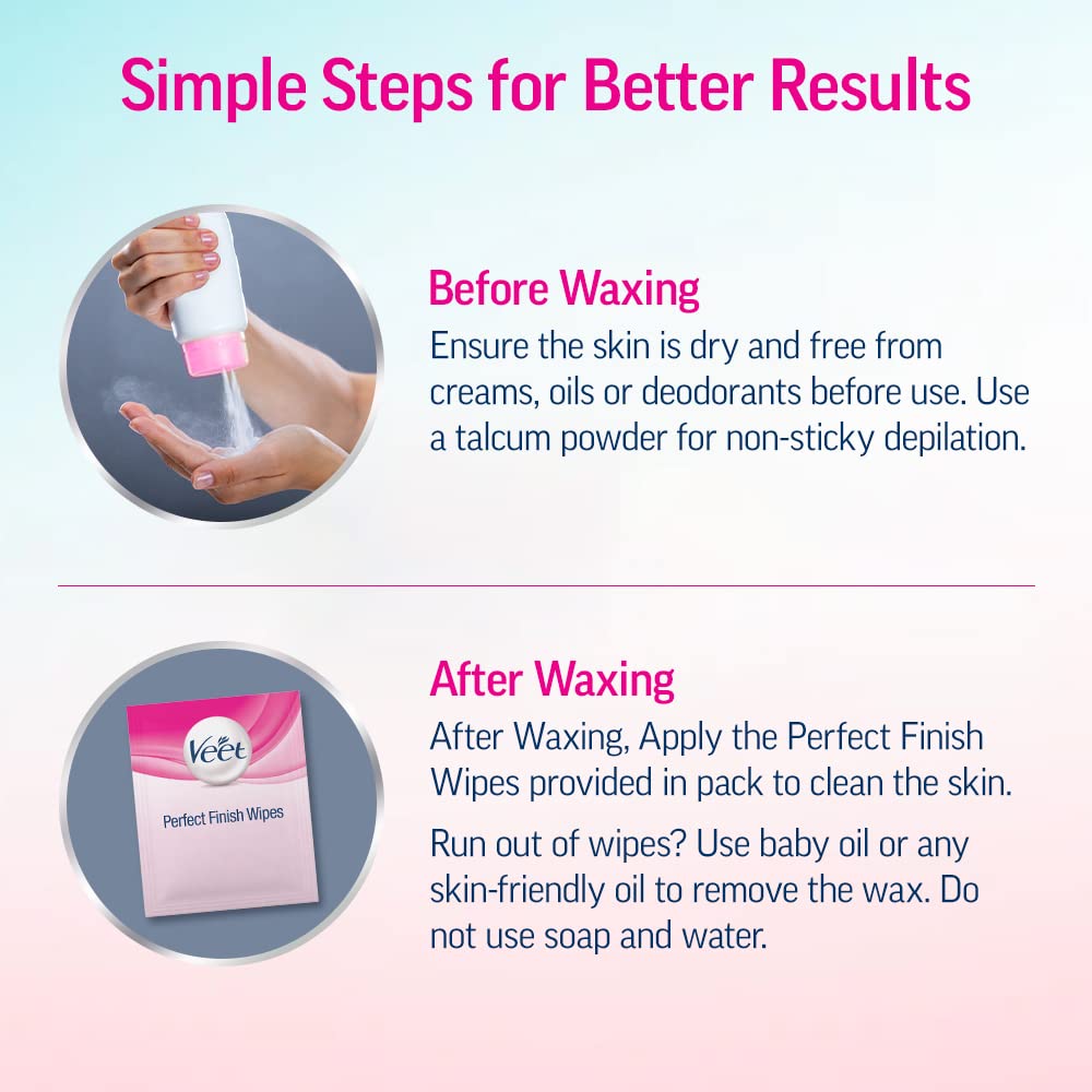 Veet wax strips provide mess free use at home.