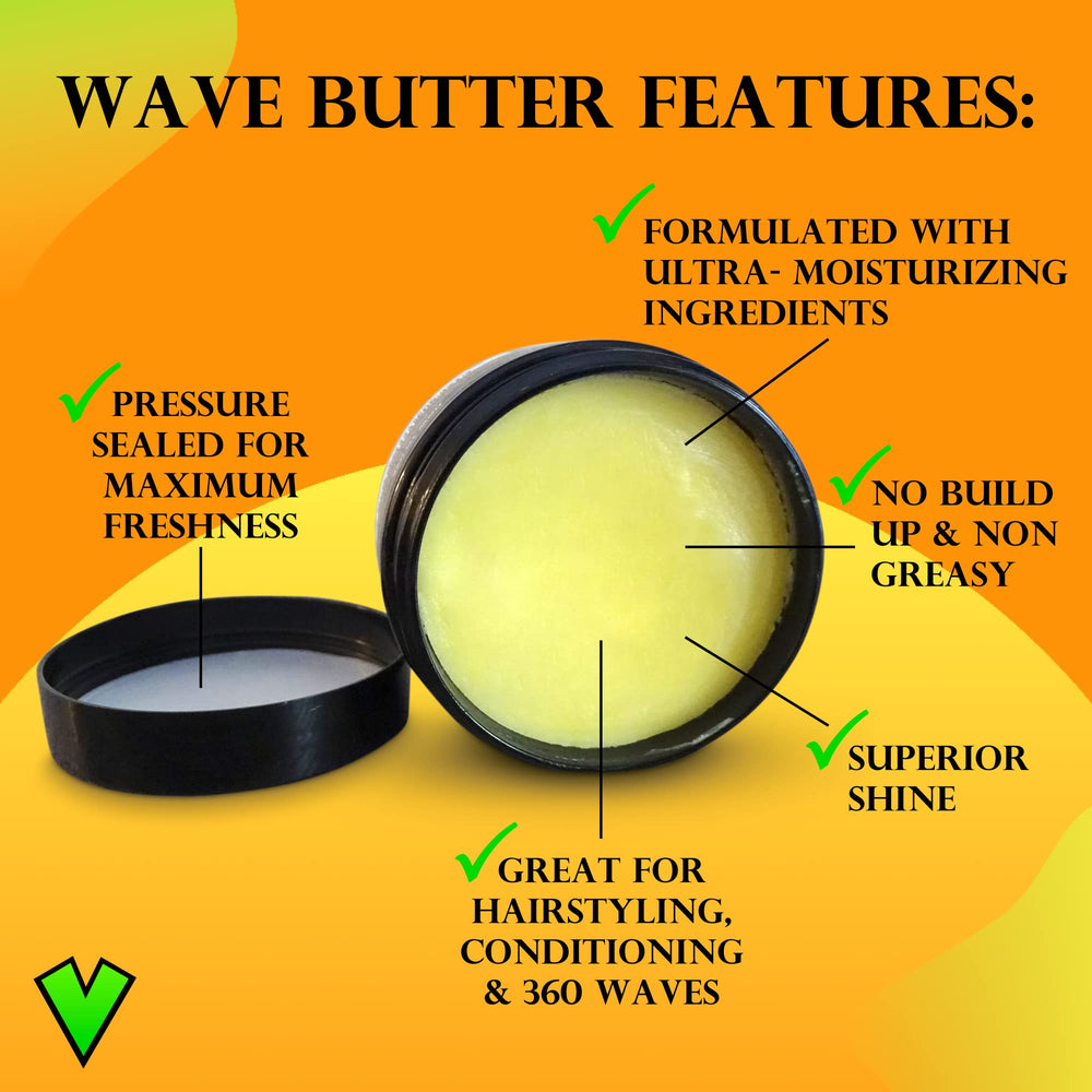 Veeta Superior Wave Grease being poured on hair for shine