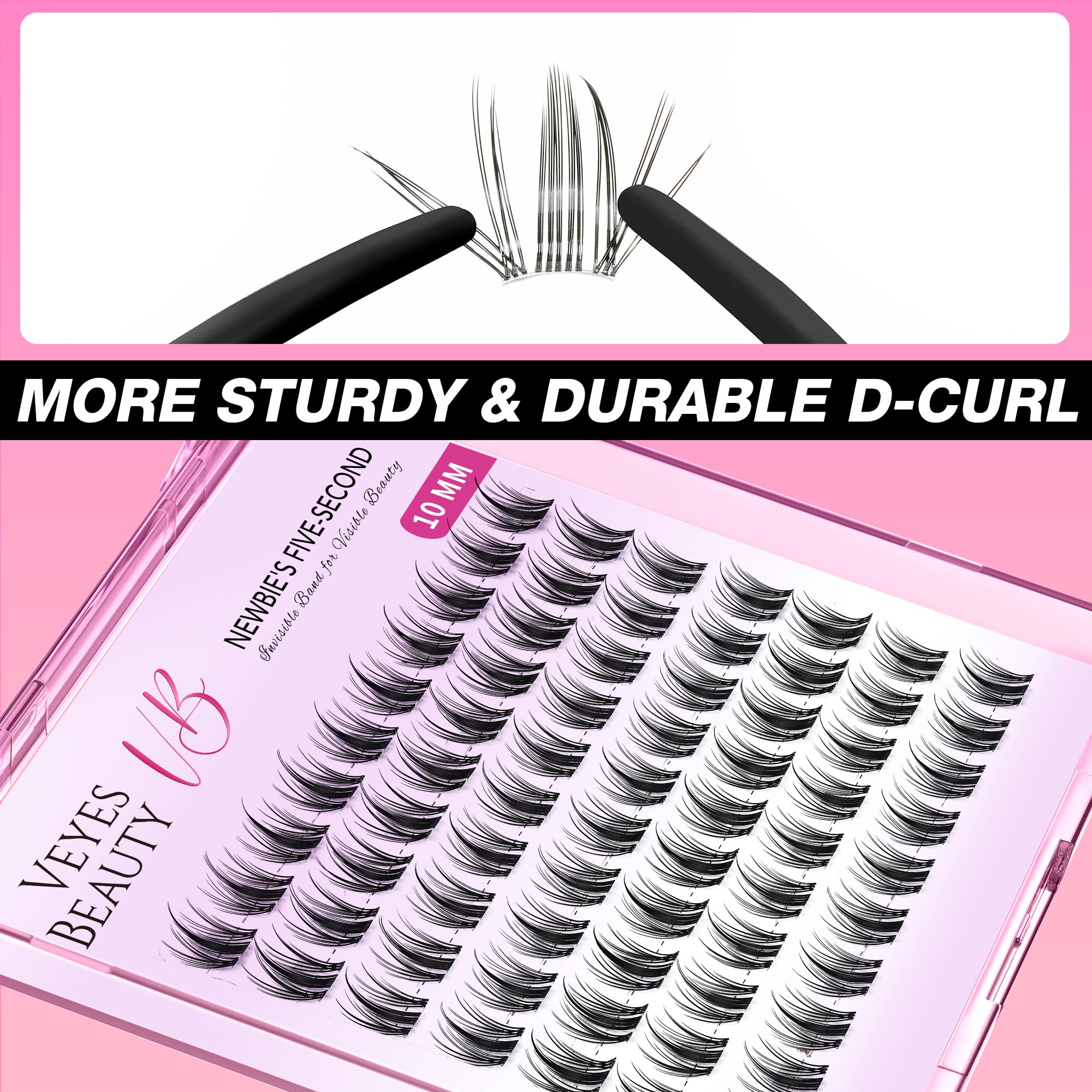 VEYESBEAUTY lash bond application step for easy adherence to natural lashes.