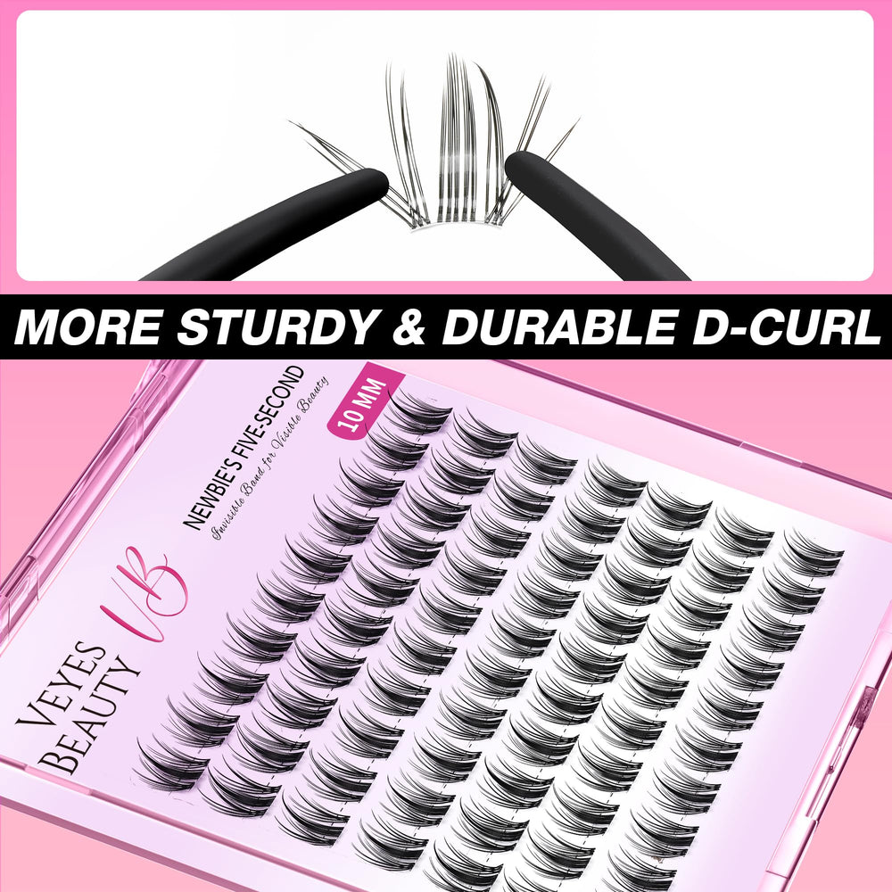 VEYESBEAUTY lash bond application step for easy adherence to natural lashes.