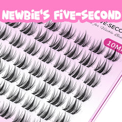 VEYESBEAUTY Wispy cluster lashes with soft, thin bands for natural lift.