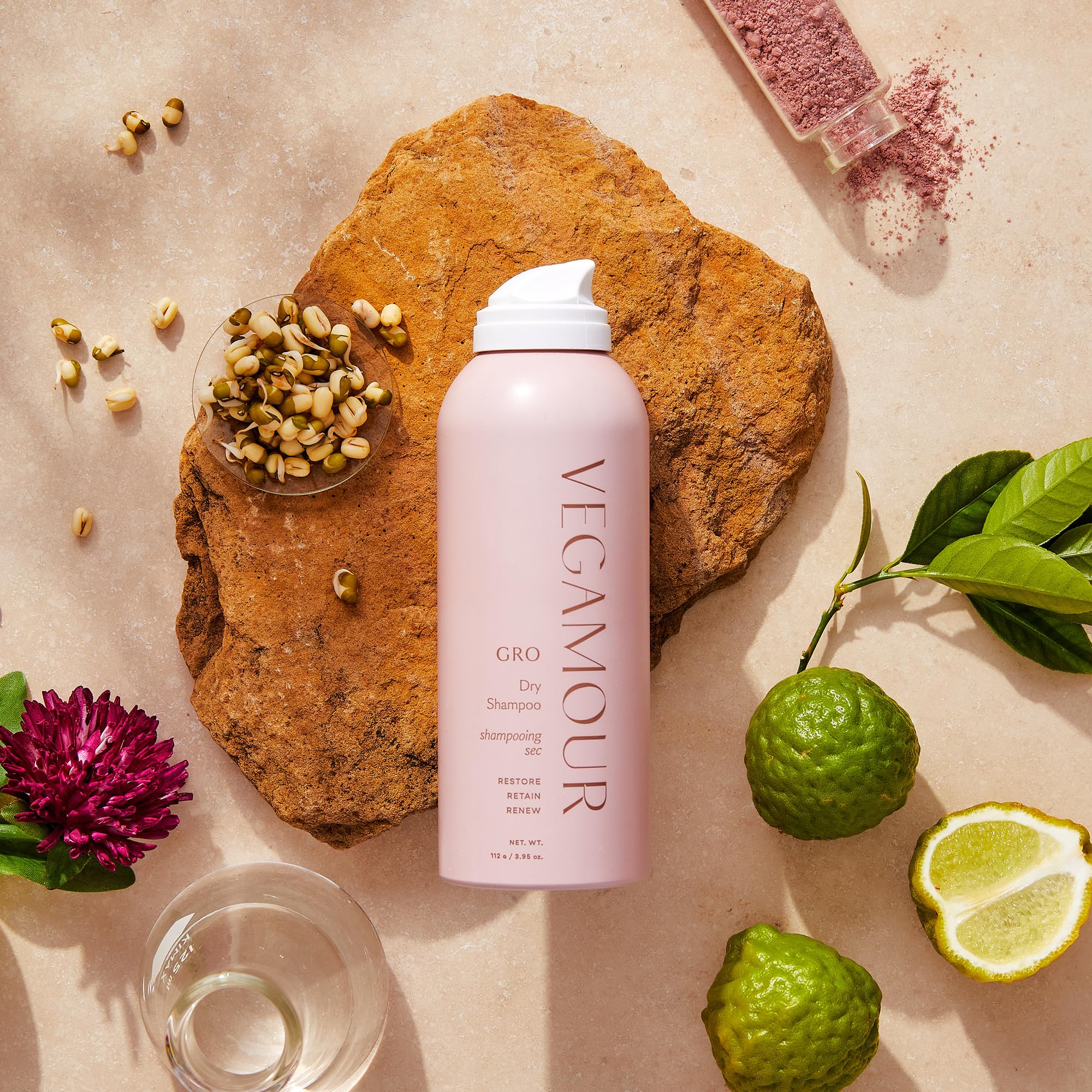 VEGAMOUR GRO Dry Shampoo flip-head technique boosts lift.