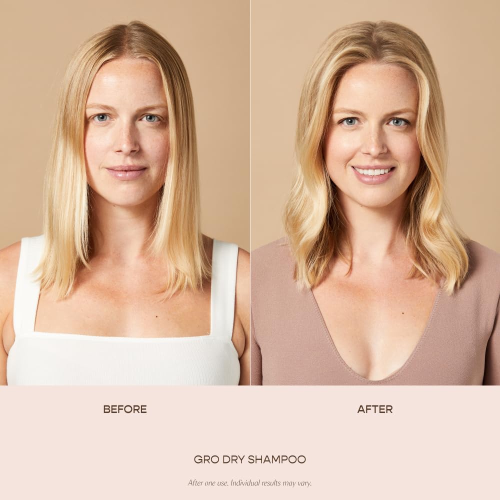 VEGAMOUR GRO Dry Shampoo root lift spray at the roots to boost volume.