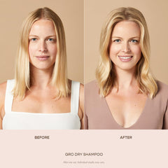 VEGAMOUR GRO Dry Shampoo root lift spray at the roots to boost volume.