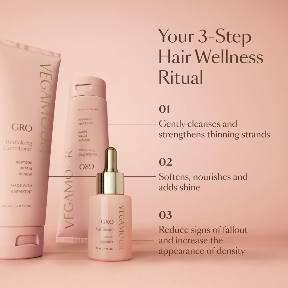 Natural oils symbol and glow associated with GRO Revitalizing Conditioner