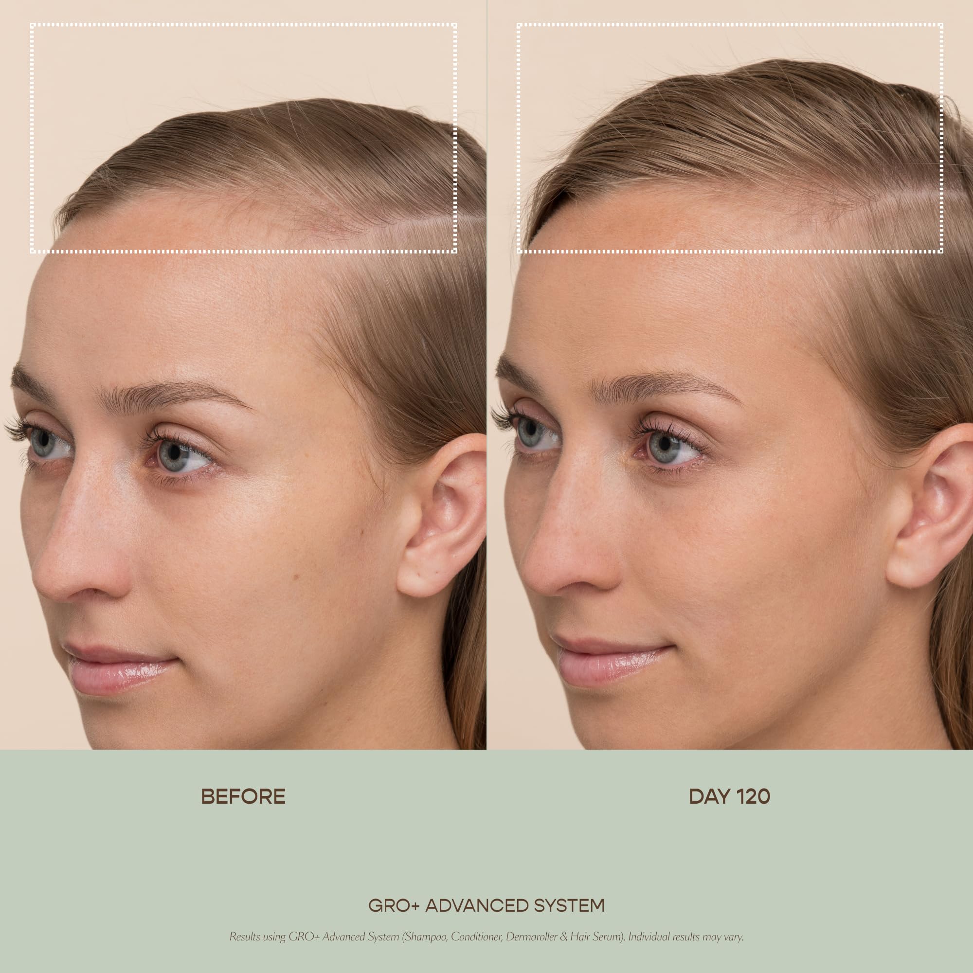 Product packaging emphasizing vegan, cruelty-free, silicone-free formula for GRO+ Balance.
