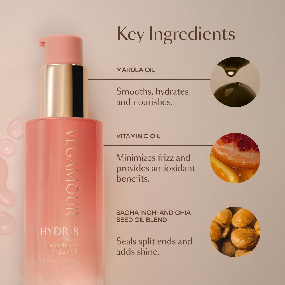 HYDR-8 absorbed into damp hair to tame flyaways without weight.