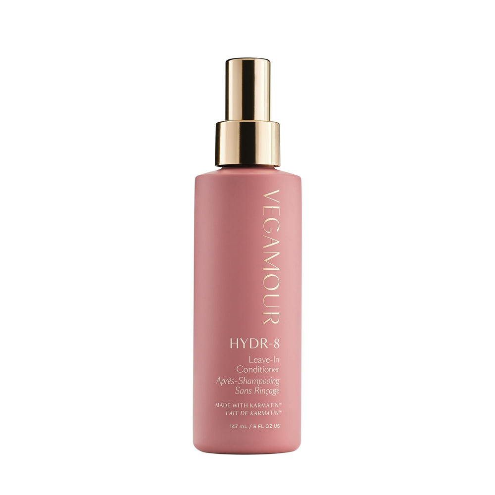 VEGAMOUR HYDR-8 leave-in bottle pump for easy, mess-free application and hydrated hair.