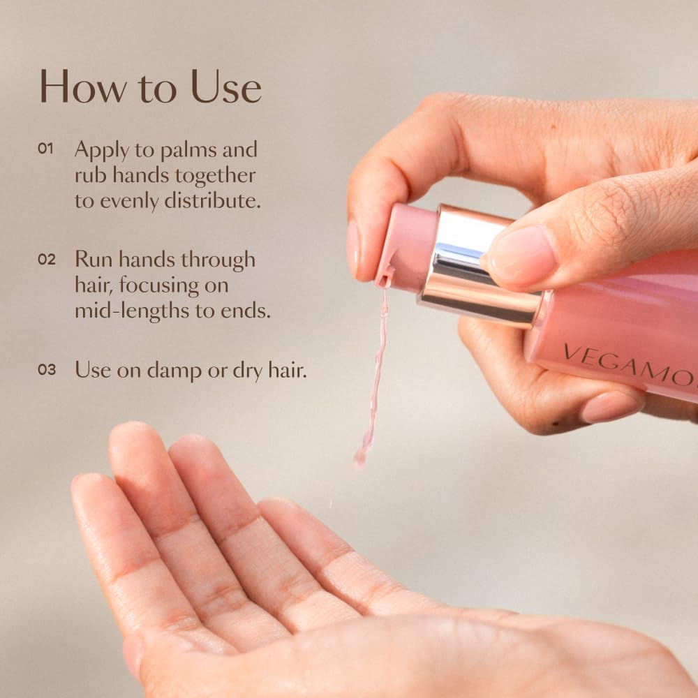 Marula and Vitamin C oil blend with glossy, healthy-looking strands.