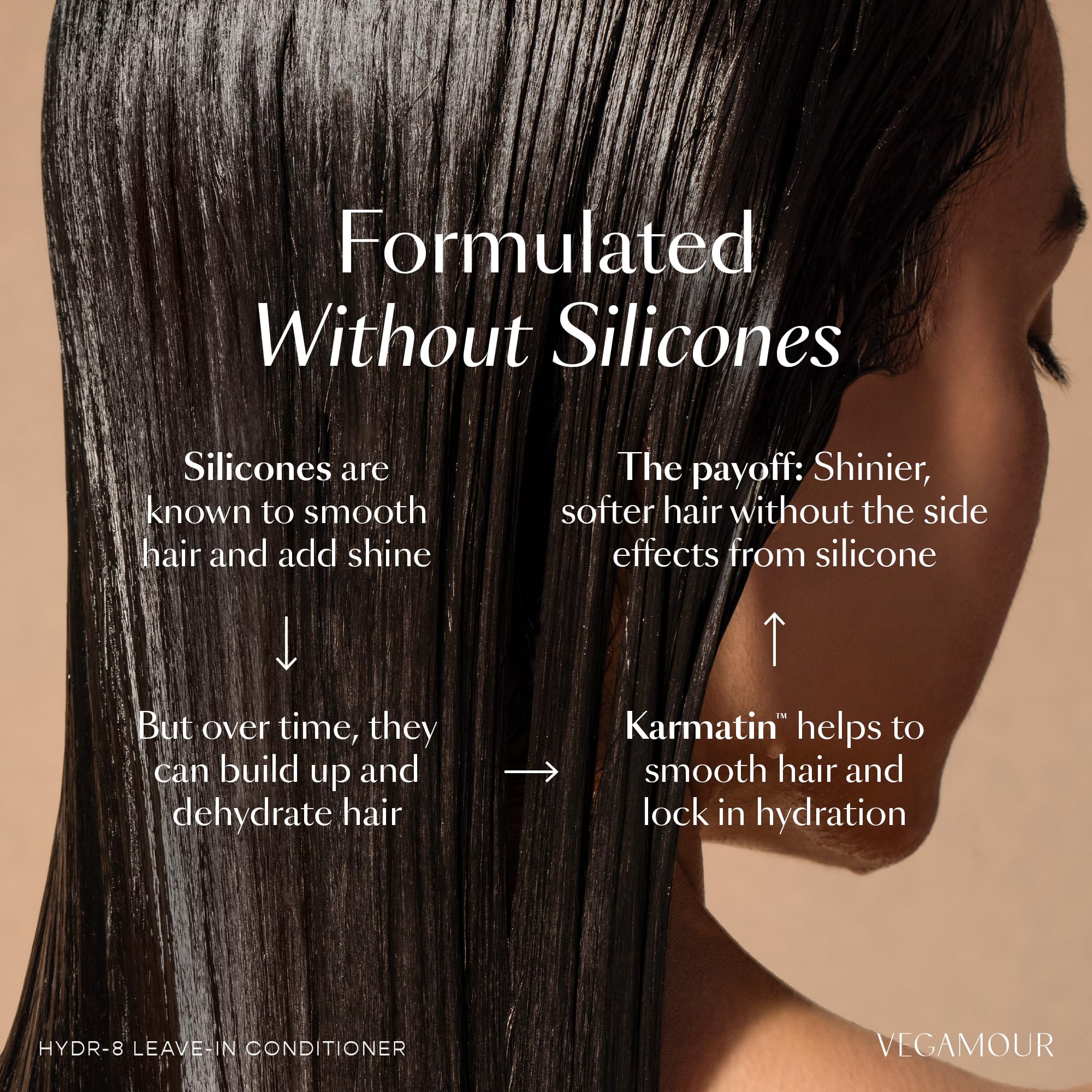 VEGAMOUR HYDR-8 spritz on dry hair to refresh and protect.