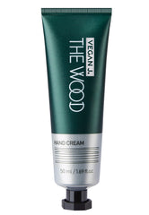 Vegan J Wood Hand Cream bottle pour for quick hydration