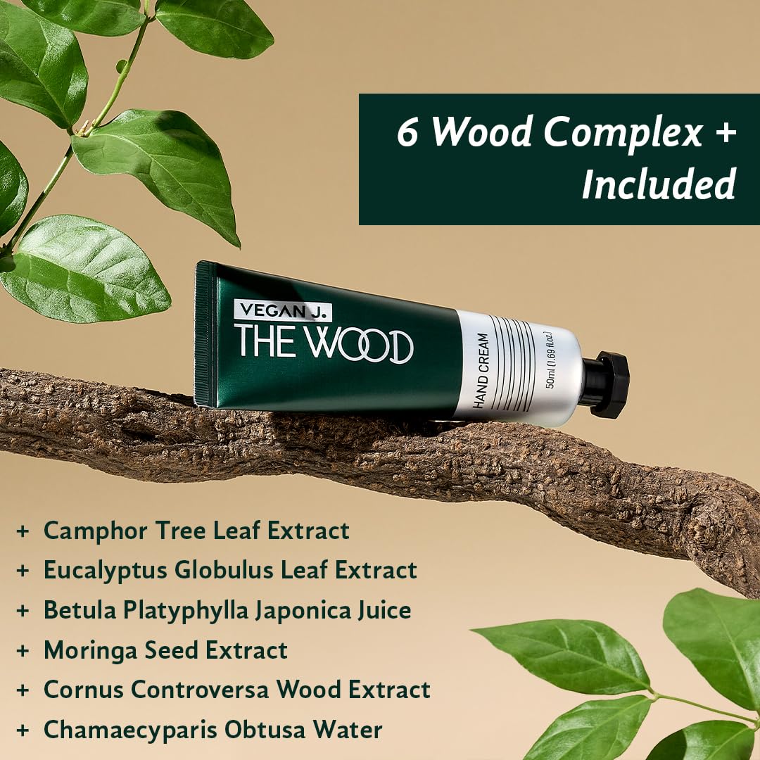 Vegan J Wood Hand Cream with shea butter for deep moisture
