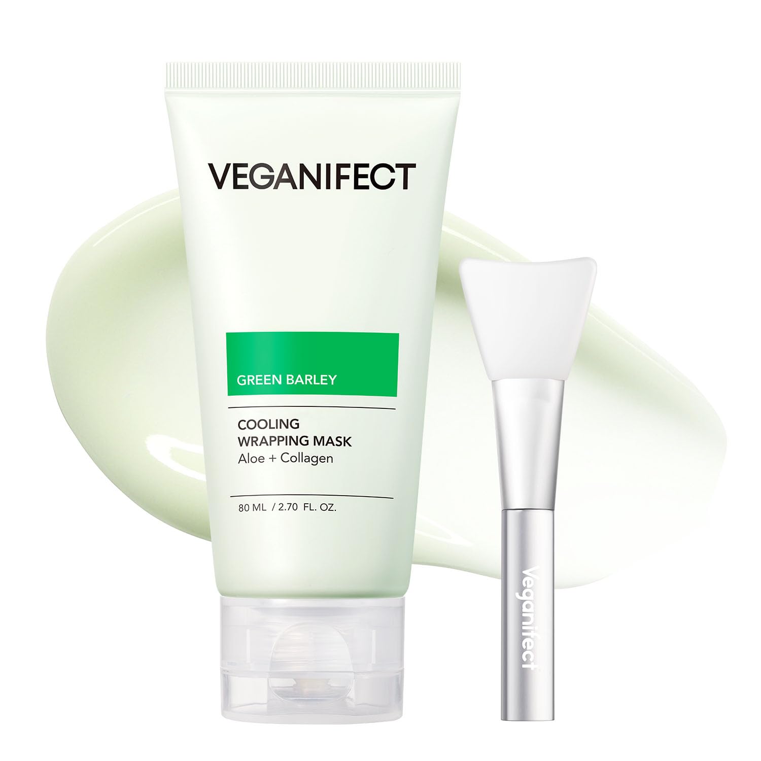 VEGANIFECT Aloe Cica Wrap Mask jar close-up showing soothing post-sun relief