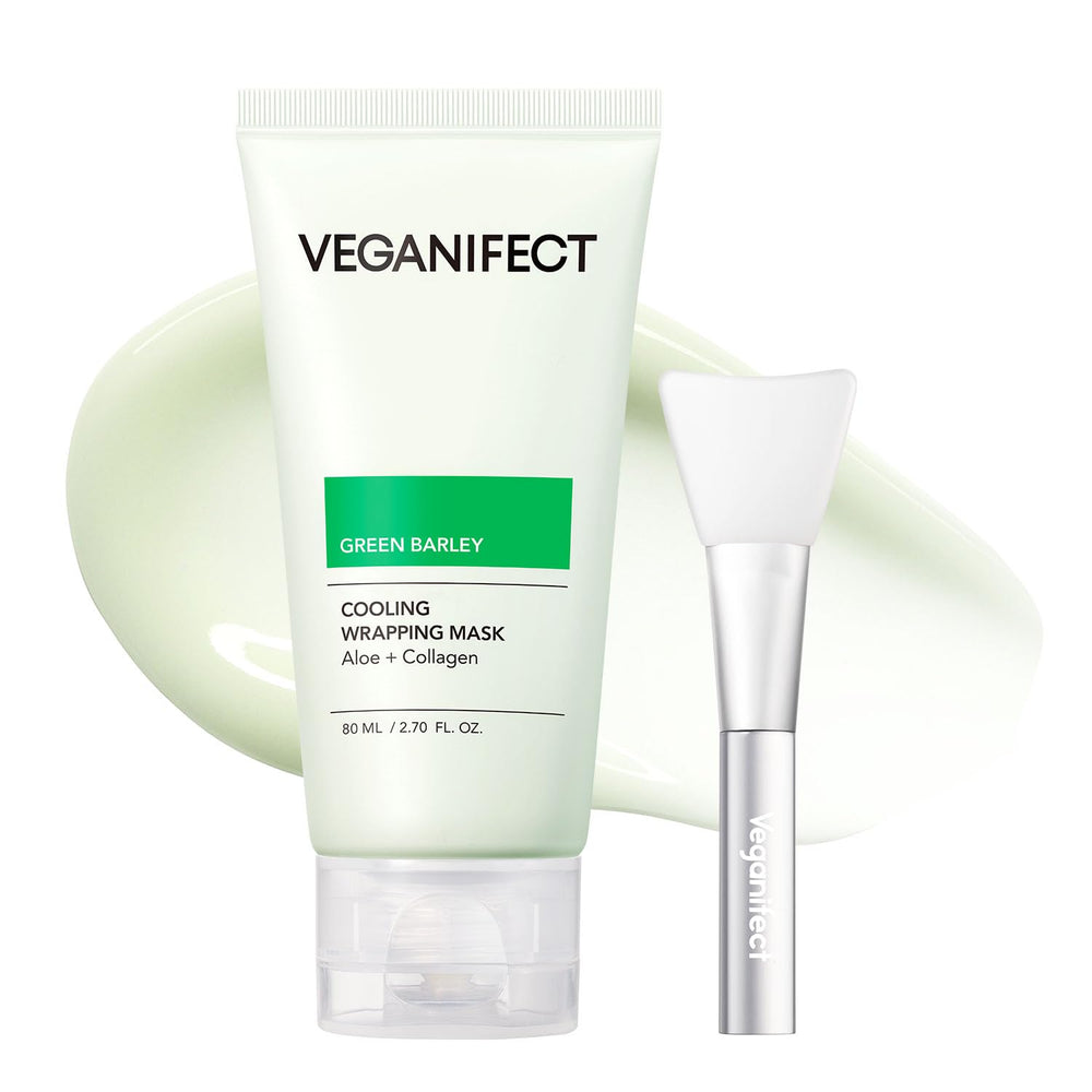 VEGANIFECT Aloe Cica Wrap Mask jar close-up showing soothing post-sun relief