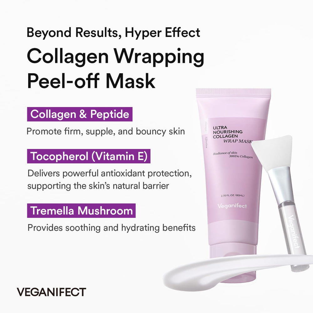 VEGANIFECT hydrolyzed collagen peptides support skin firmness and resilience.