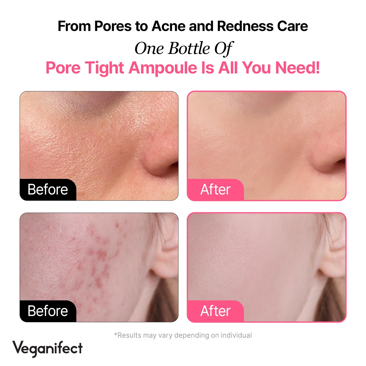 VEGANIFECT Pore Refining Ampoule watery texture ready for absorption