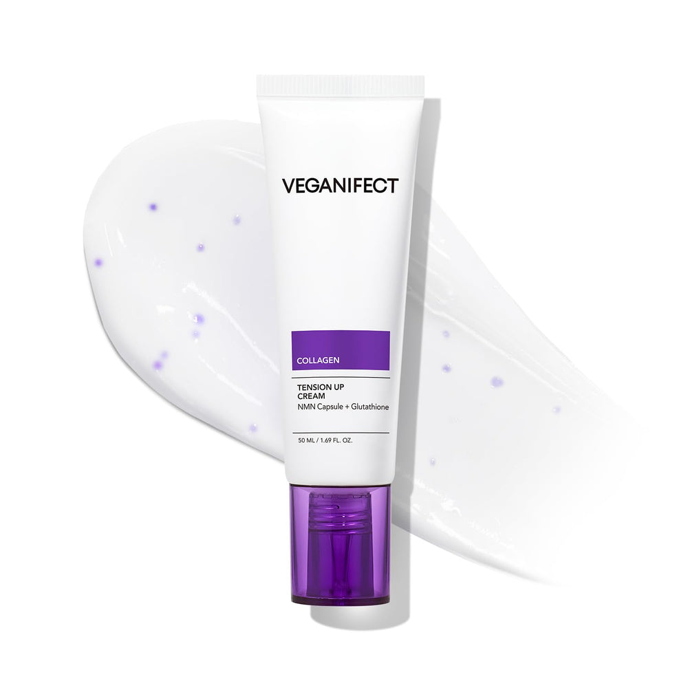 VEGANIFECT Triple Collagen Cream bottle showing compact jar for firming hydration