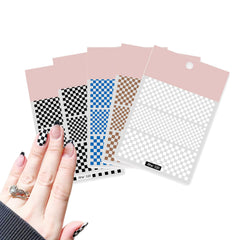 Veibeau checkerboard nail stickers show bold grid design for quick chic nails