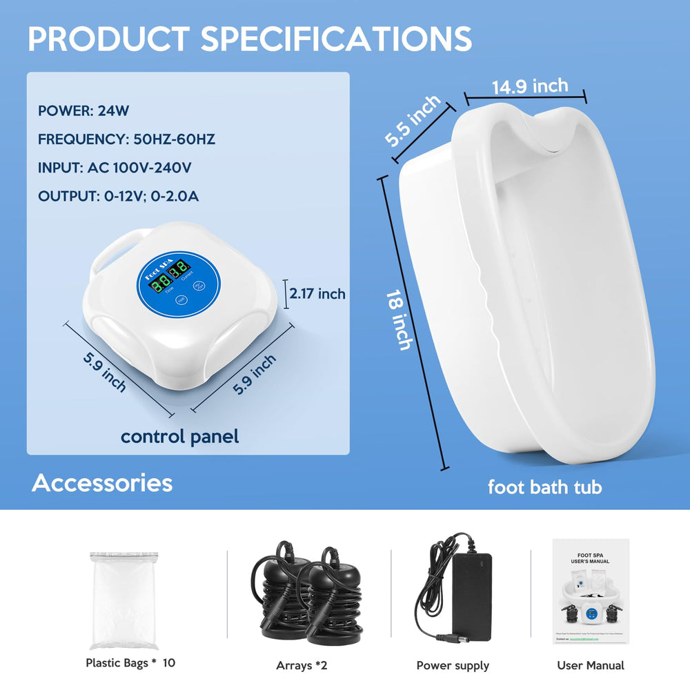 Veicomtech Upgrade Ionic Foot Bath ion-exchange technology in water