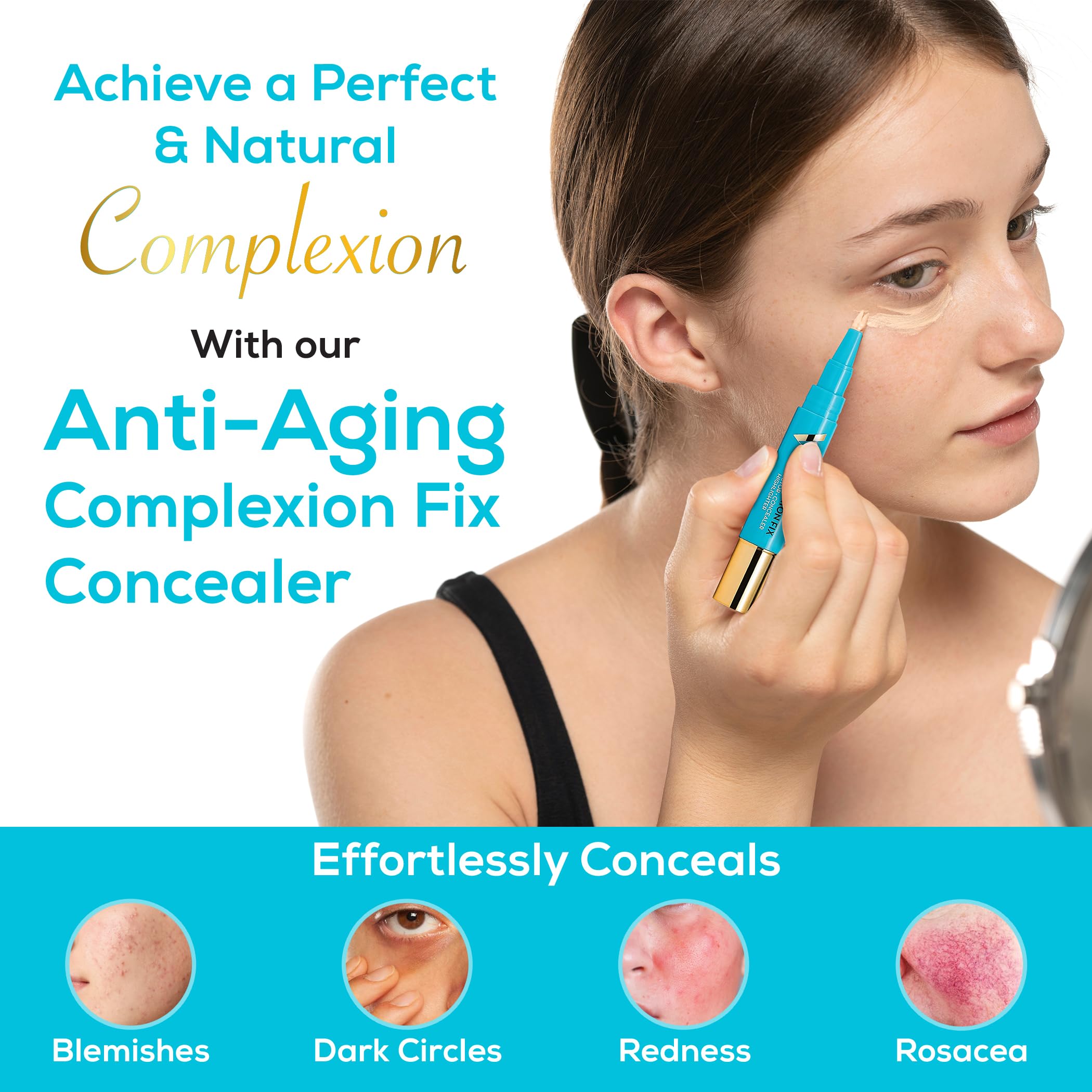 Veil Cosmetics Complexion Fix Concealer highlighting for a natural glow.
