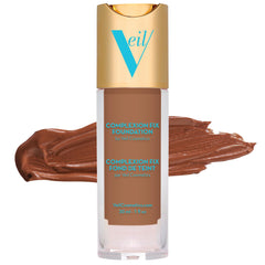 Veil Cosmetics Complexion Fix bottle displaying buildable coverage for a natural look