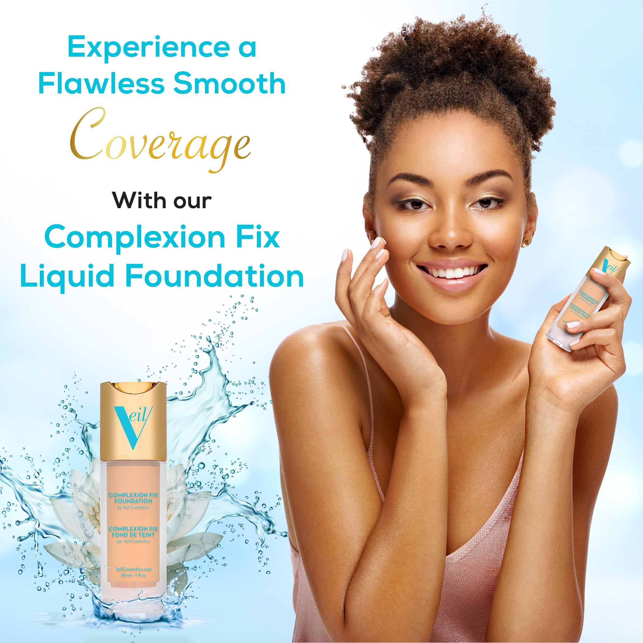 Veil Cosmetics Complexion Fix Foundation pore-blurring effect for smoother complexion.