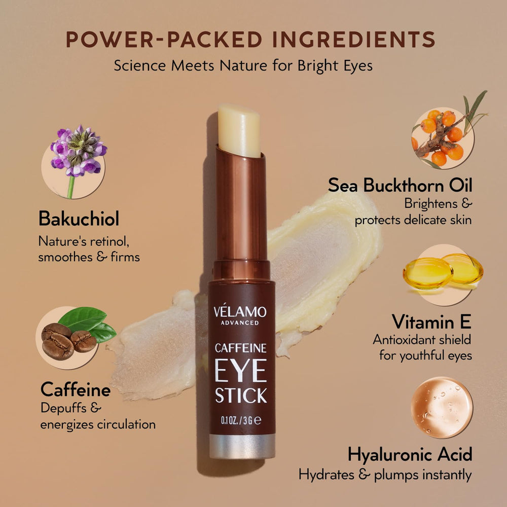 VELAMO ADVANCED caffeine eye stick targets dark circles and puffiness