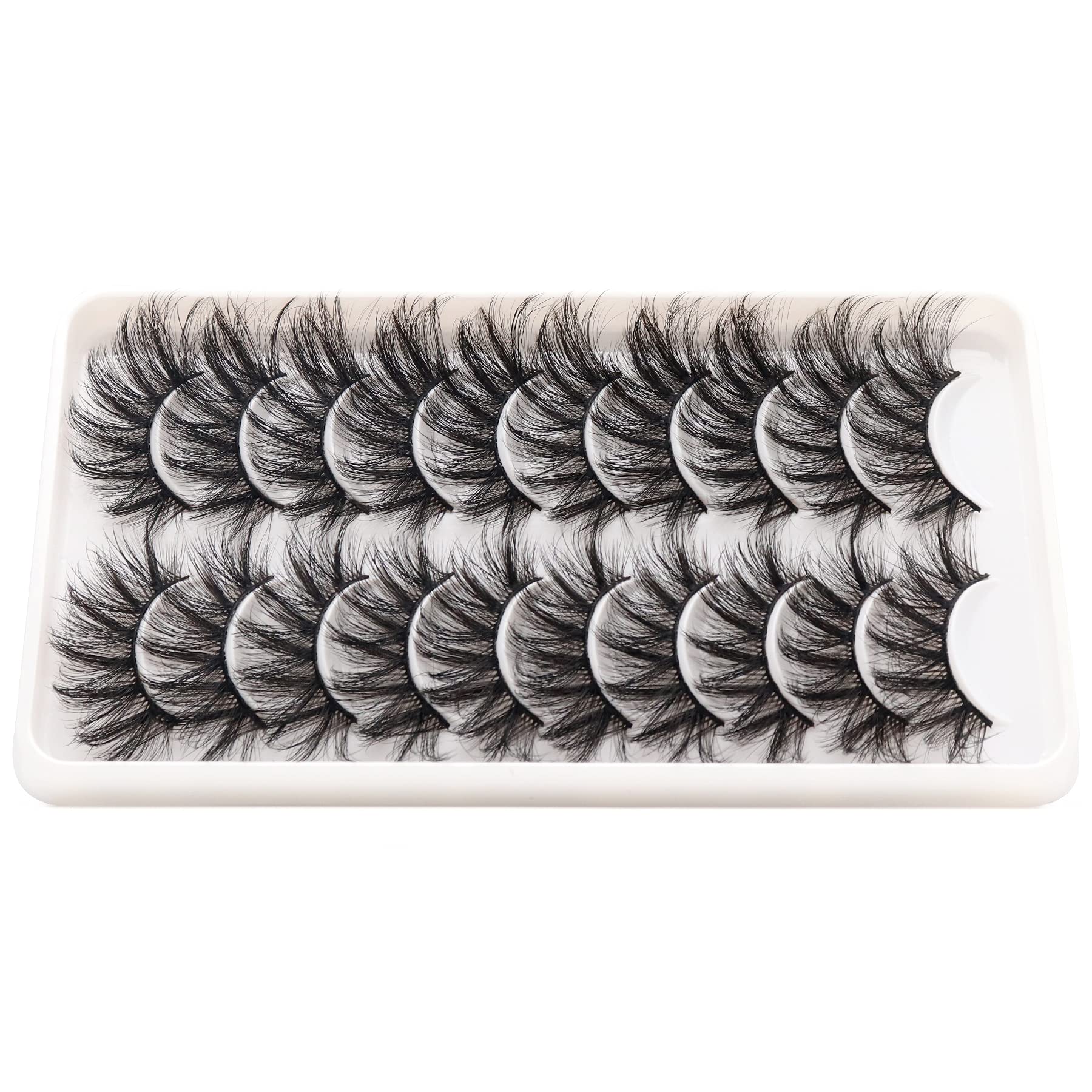 Veleasha crisscross faux mink eyelashes offer dramatic fullness with a flicker of curl.